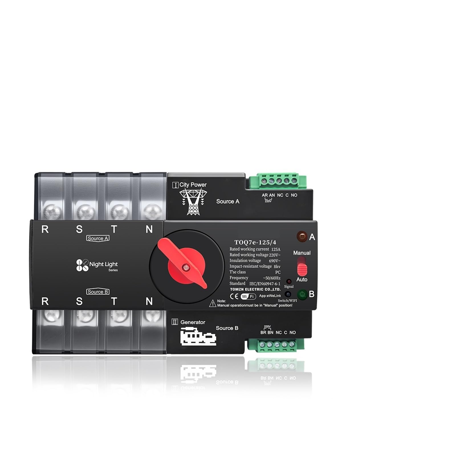 Commutateur de transfert automatique 230V 100A pour alimentation sans coupure