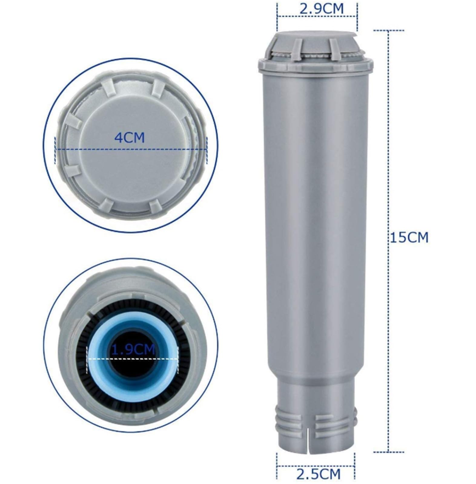 1/4 pezzi Cartuccia filtro for macchina da caffè Filtro acqua di ricambio Installazione semplice(4 PCS)