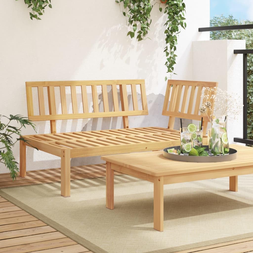vidaXL Garten Ecksofa, Palettensofa für Garten Terrasse Innenhof, Modular Gartensofa mit Latten-Design, Gartenmöbel, Massivholz Akazie