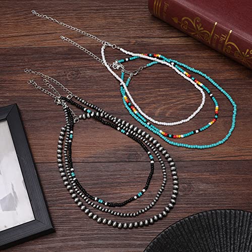 Navajo Pearl Necklace Western Seed Bead Choker Necklace Western Necklaces for Women 6PCS3