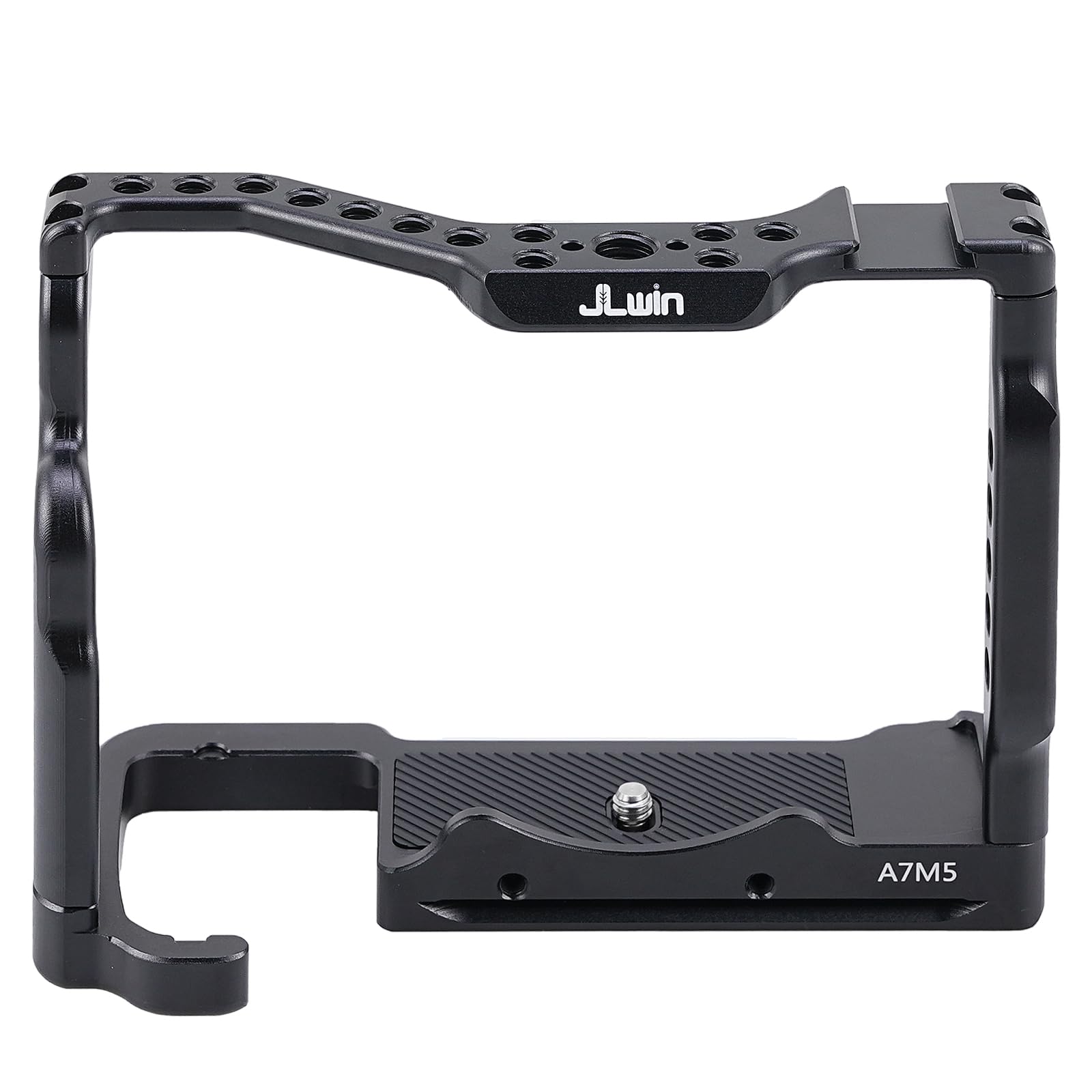 Hersmay Jaula A7 V con asa superior, jaula de aleación de aluminio para cámaras Sony A7 V sin espejo, estabilizador de aparejo de grabación de video con montaje de 0.25 pulgadas y agujero de