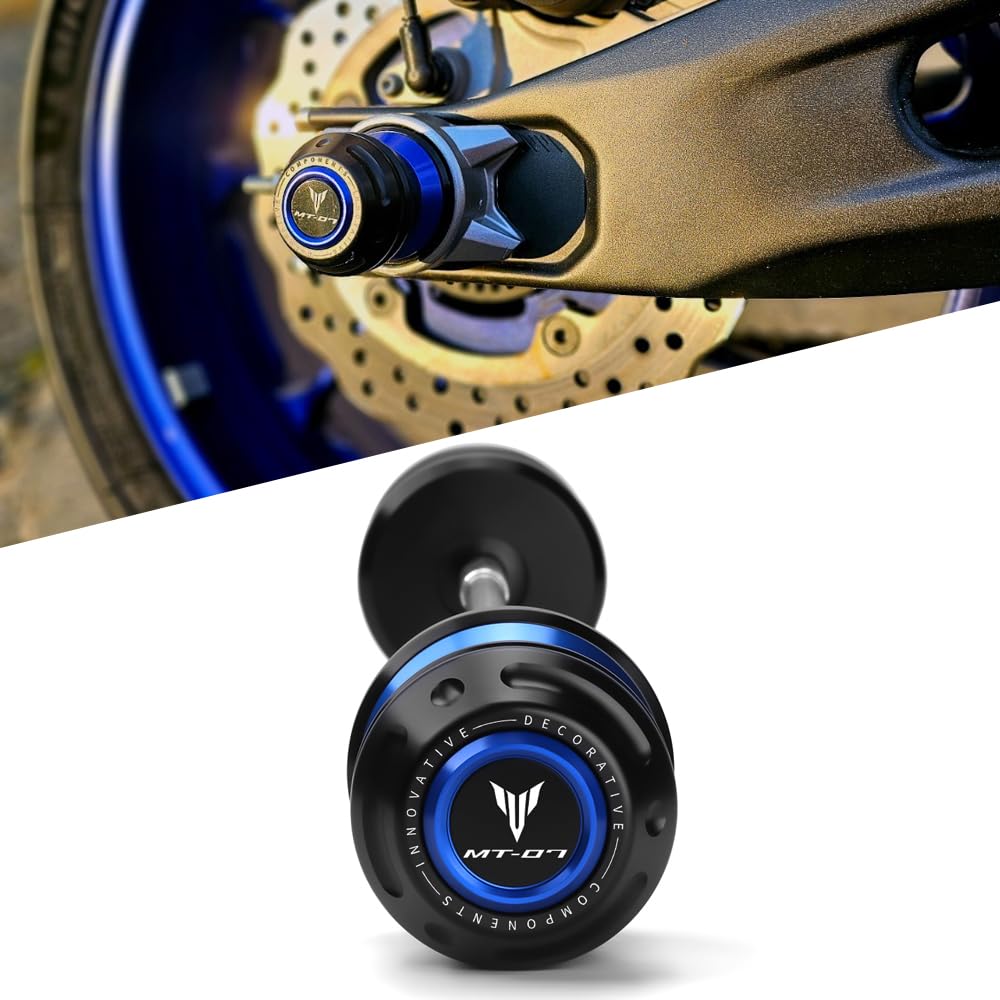 Mokiton Motorcycle Rear Wheel Axle Fork Slider Crash Protector Compatible With YAMAHA MT-07 2014-2019 2020 2021 2022 2023 2024 | MT07 MT 07