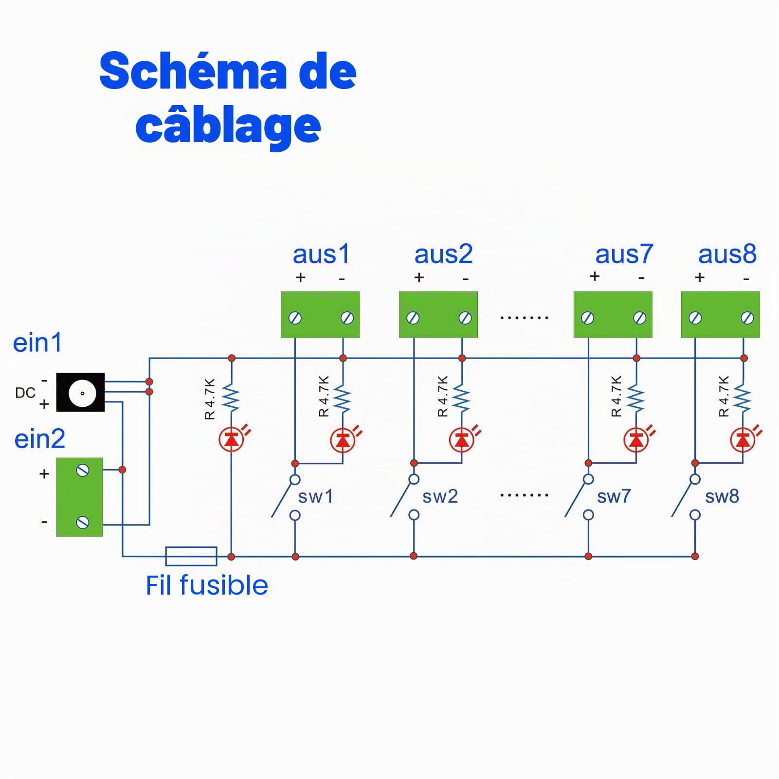 Evemodel 1 lot de 8 interrupteurs à bascule miniatures 3-24 V CC - Commutateur CC - Distributeur de courant - Multiprise - Panneau de distribution