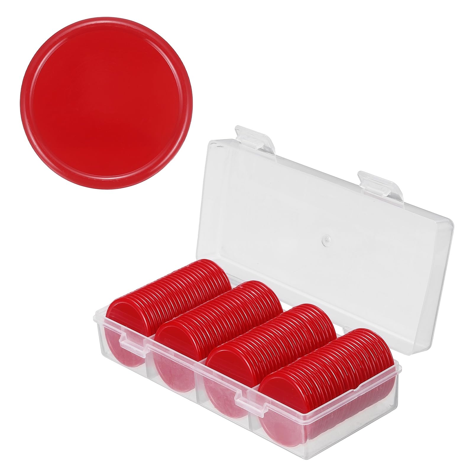 sourcing map 100Pcs Plastic Poker Chips, 31mm, Red