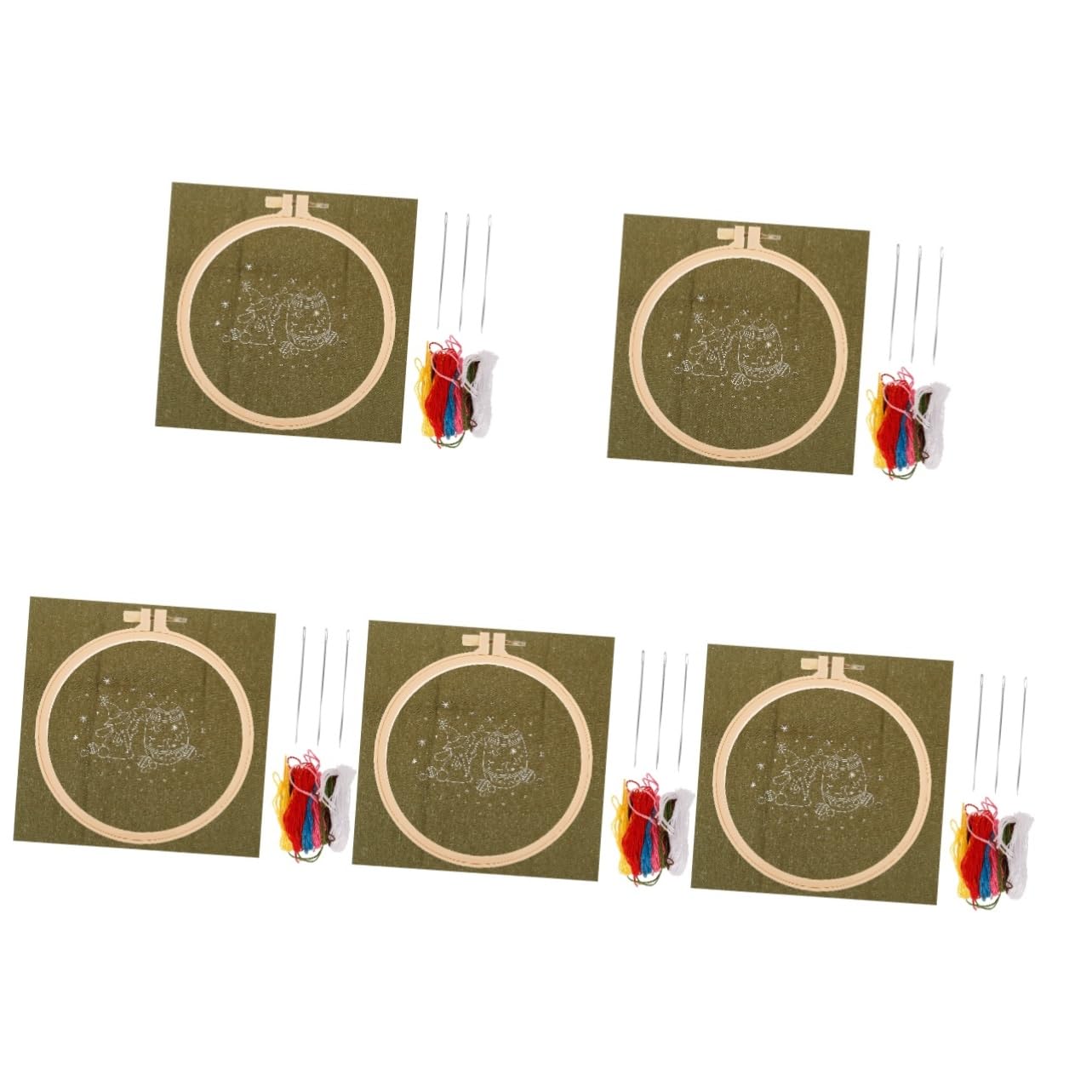 NUOBESTY 5 Conjuntos Kit De Bordado Kits De Manualidades Para Maquina De Bordar Equipo De Tejer De Coser Kit De Manualidades Kit De Costura De Viaje Ropa El Plastico