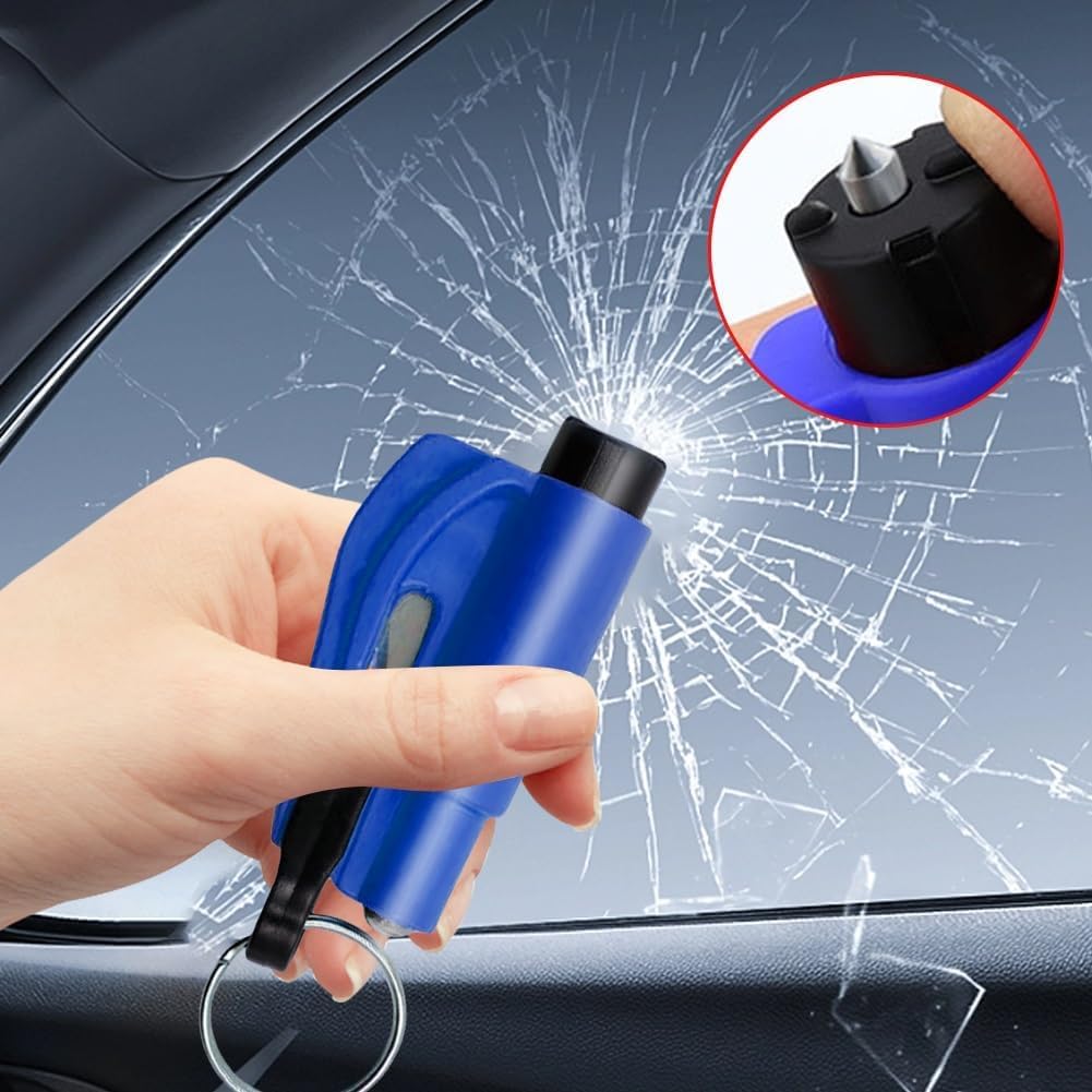 Stainless Steel Emergency Hammer, Window Impact Tool, Car Escape Tool – Shatters Car Windows & Cuts Seatbelts for Family/Traffic Accident Escape,Yellow