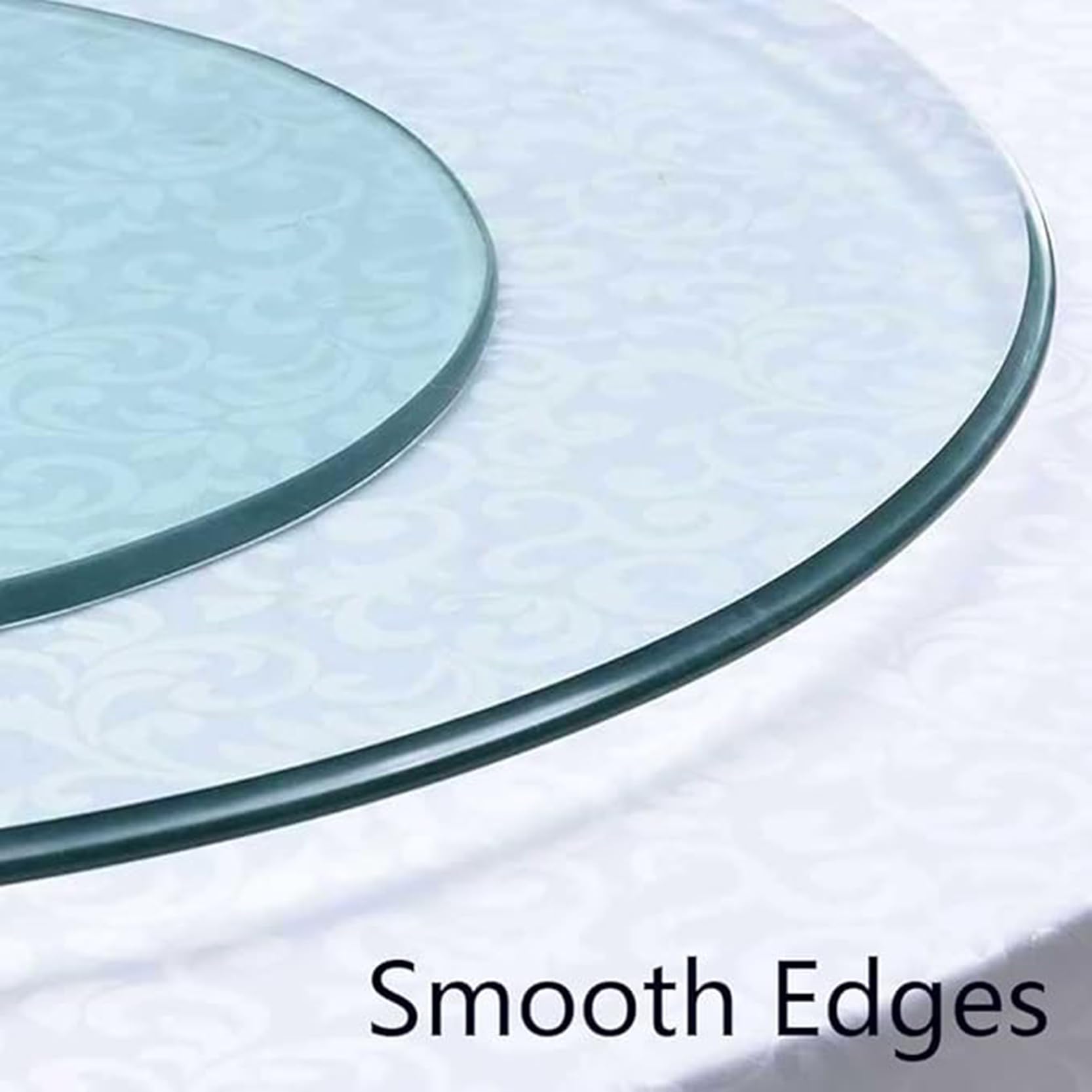 Lazy Susan Plateau tournant en verre trempé avec système d'aide pivotant pour table à manger, idéal pour les réunions de famille et la présentation des aliments