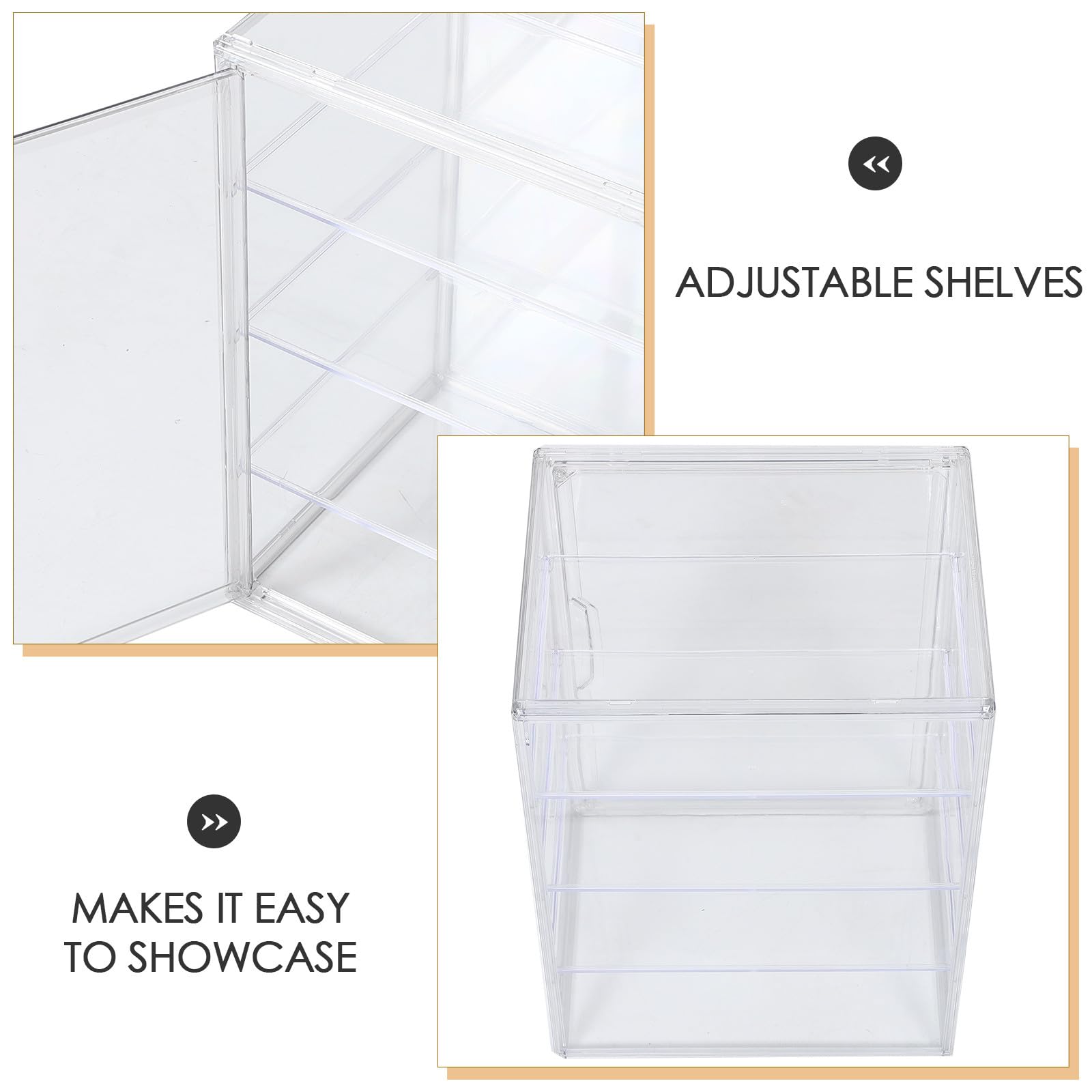 Expositor para Encimera de Cocina 4 Niveles Ajustables Transparente con Puerta Magnética Vitrina para Pasteles y Panadería Grande 36X27X22 CM Expositor Funcional para Repostería