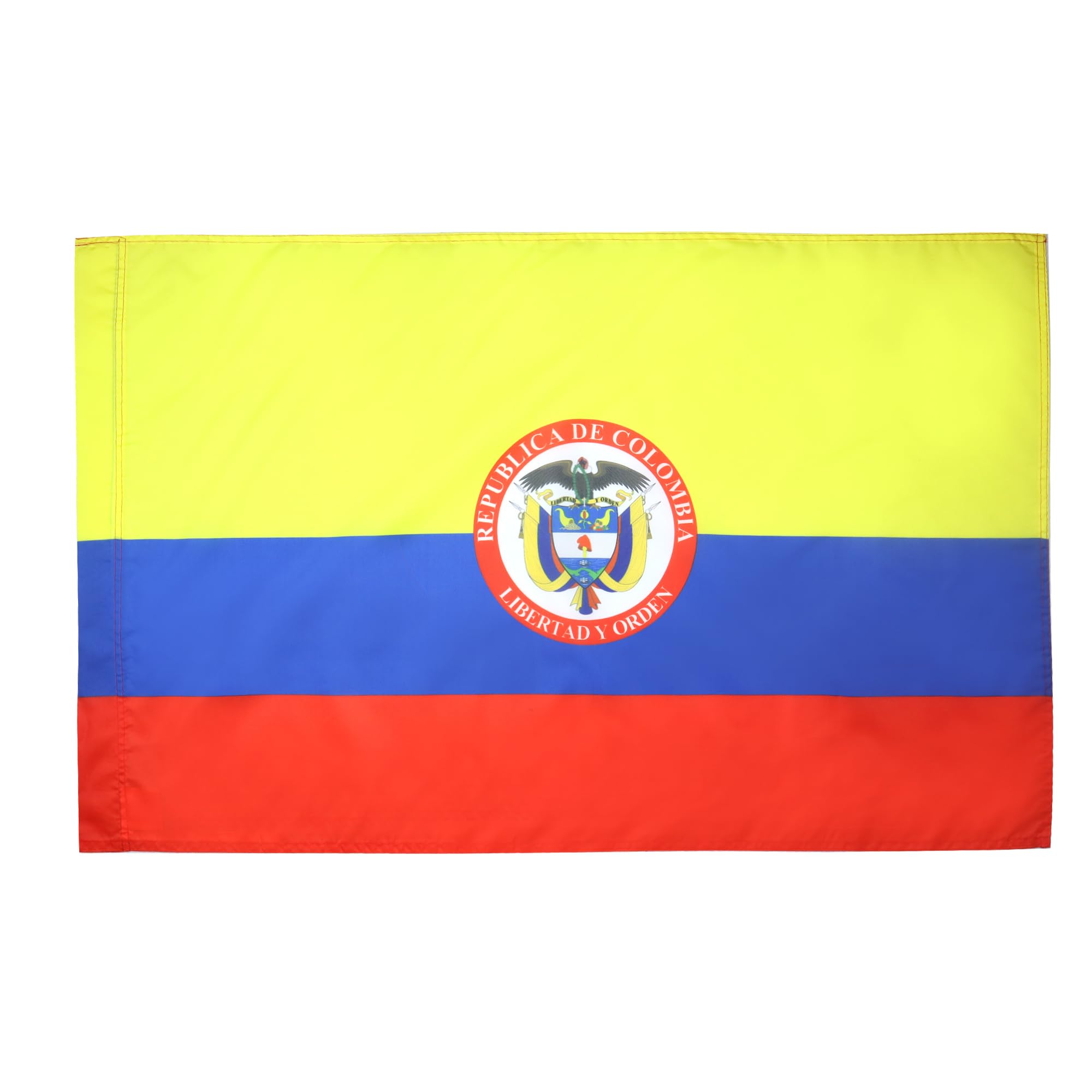 AZ FLAG Bandera de Colombia con Armas 150x90cm para Palo - Bandera Colombiana 90 x 150 cm