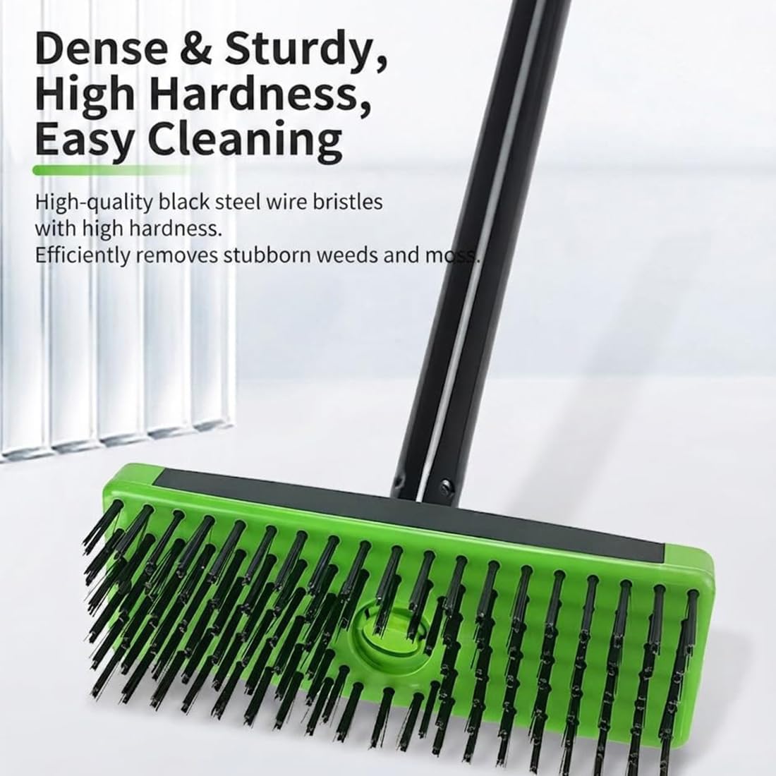 Set Combinado versátil de Cepillo para Malas Hierbas 3 en 1: Cepillo para Limpiar Juntas y Gancho metálico; Herramienta para Eliminar Malas Hierbas y Fregar hormigón en Patios, adoquines (2PCS,1)