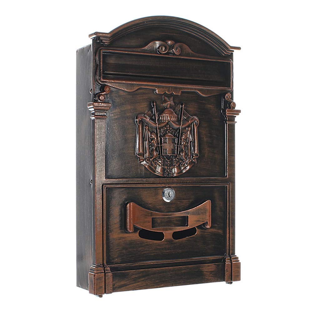 Profirst Boîte aux Lettres Mail PM 700 Antique Serrure à Cylindre 2 clés lxh 26x41cm Boîte aux Lettres Murale Porte-étiquette Fenêtre Transparente Matériel de Fixation