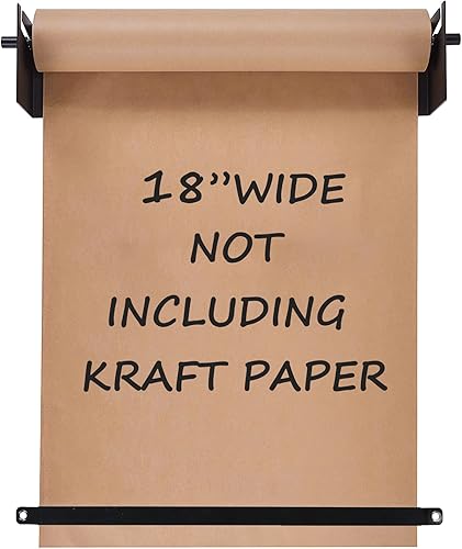 Dispensador de papel kraft de 18 pulgadas para montaje en pared, cortador de papel resistente, dispensador de papel de carnicero, listas de tareas,
