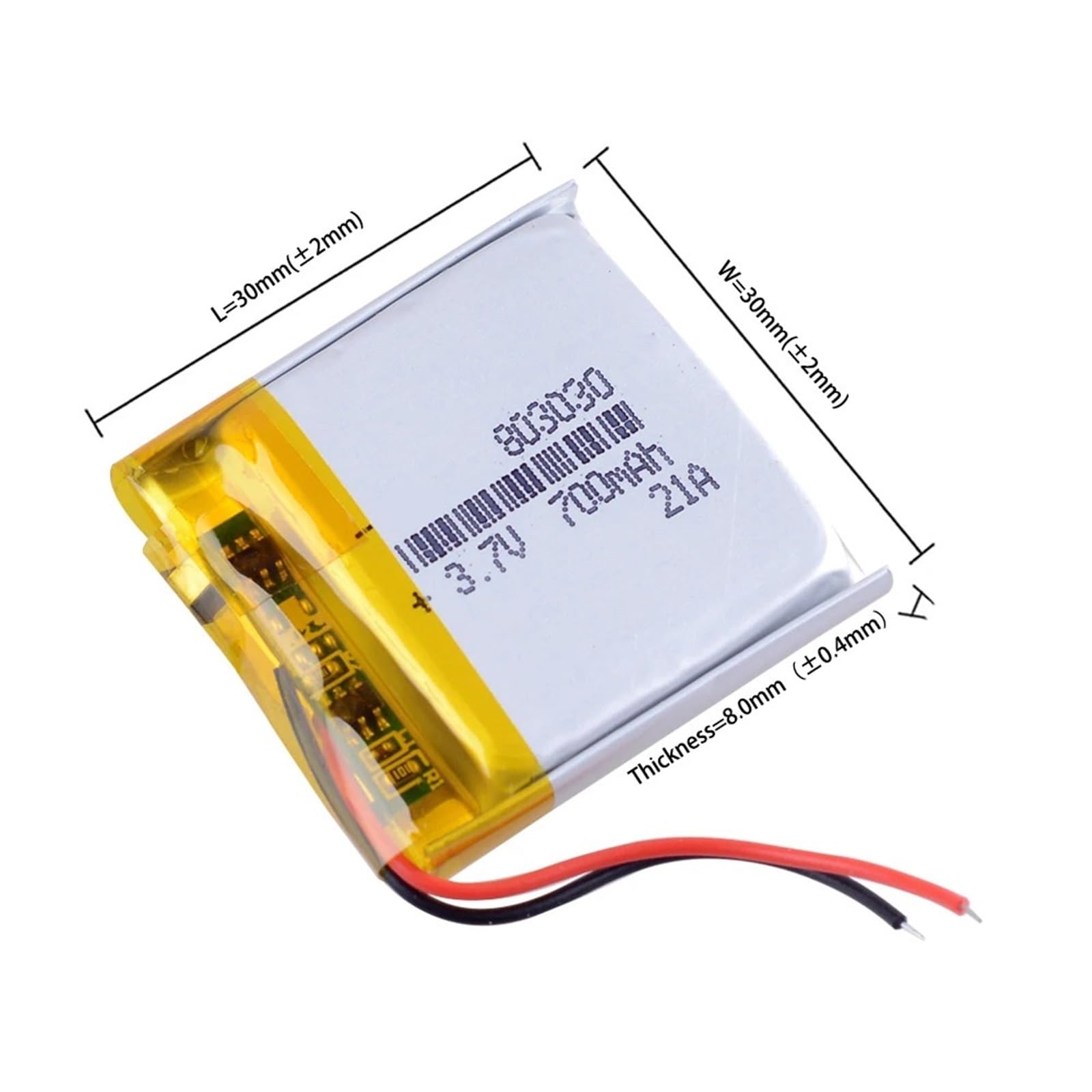 803030 700 mAh 3,7 V, 1 pièce(803030 2.0 3P)