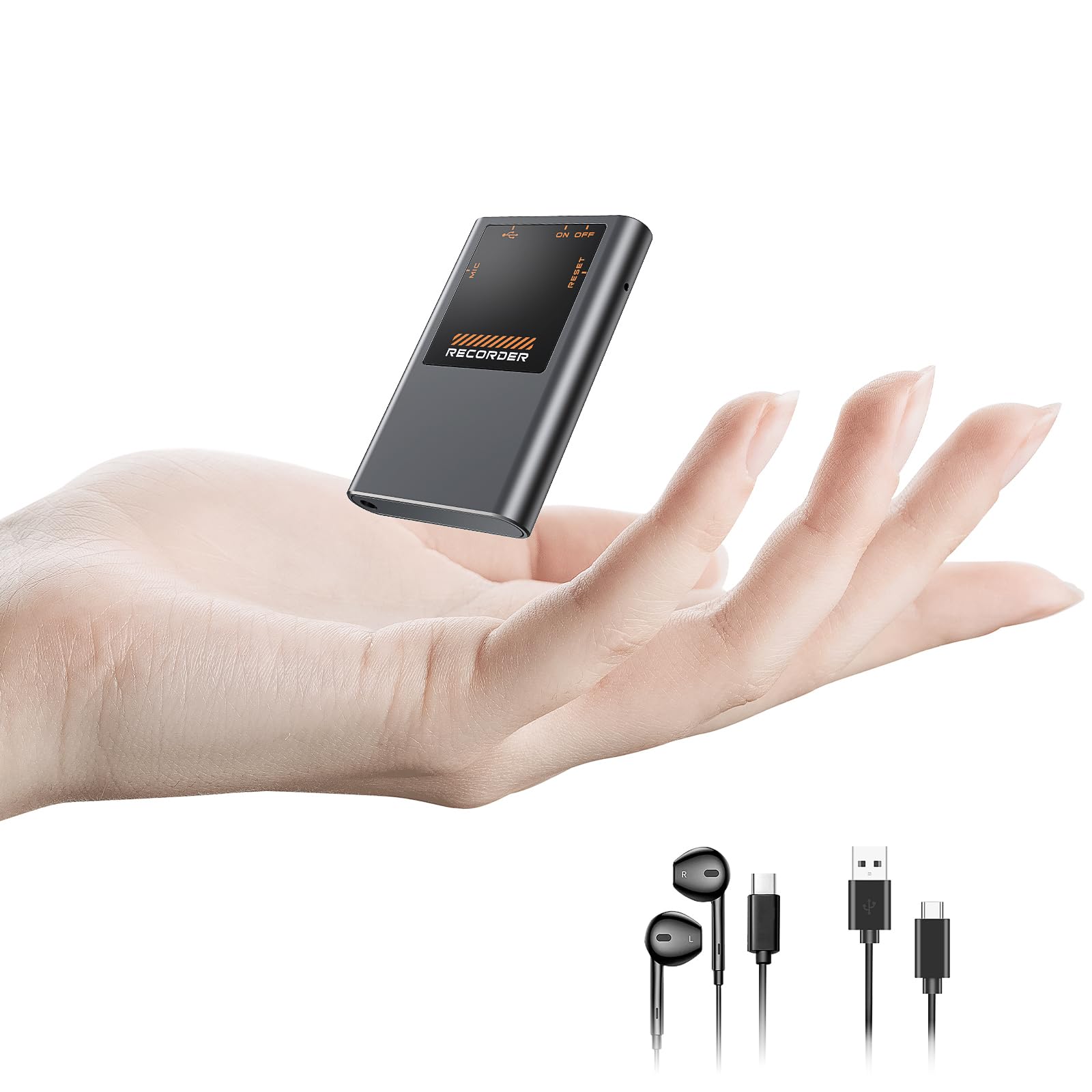 Photo 1 of 128GB Magnetic Voice Activated Recorder - (9600Hrs) Digital Voice Recorder with Playback, Dictaphone Recording Device Portable Tape Recorder with DSP 5.0-AI Noise Reduction for Work Lectures Meeting