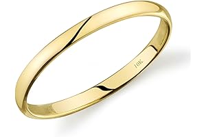 Tesori & Co. Light Comfort Fit 10K Yellow Gold Wedding Band (2mm, Size 4)