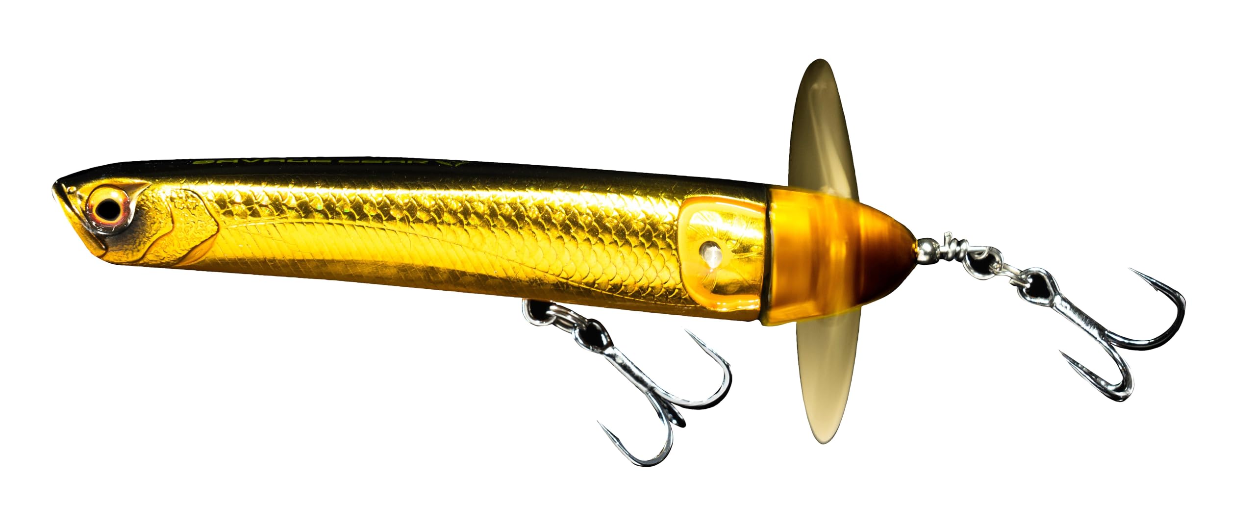 Savage Gear Prop Walker Topwater Lure – Hybrid Prop Bait & Pencil Popper for Bass, Pike, Musky & More, Long Cast Weight Transfer, Saltwater & Freshwater Fishing Lure Firetiger 10 cm