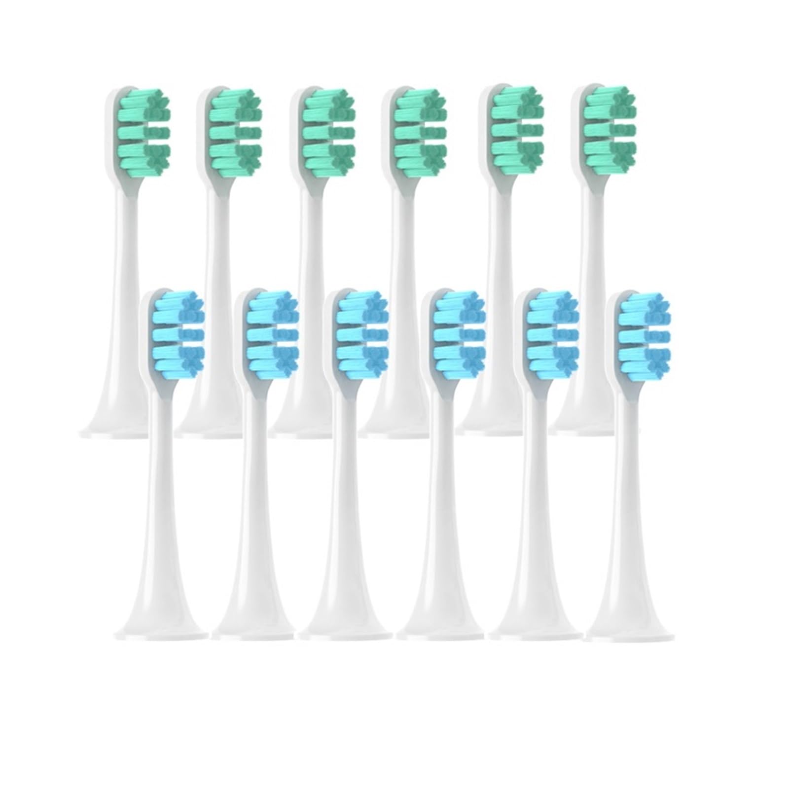 tianwandong 12 sztuk wymiennych końcówek szczoteczki do T300/T500/T700 Sonic Electric Tooth Soft Bristle Caps Vacuum Pack Nozzles(6Green6BlueD)
