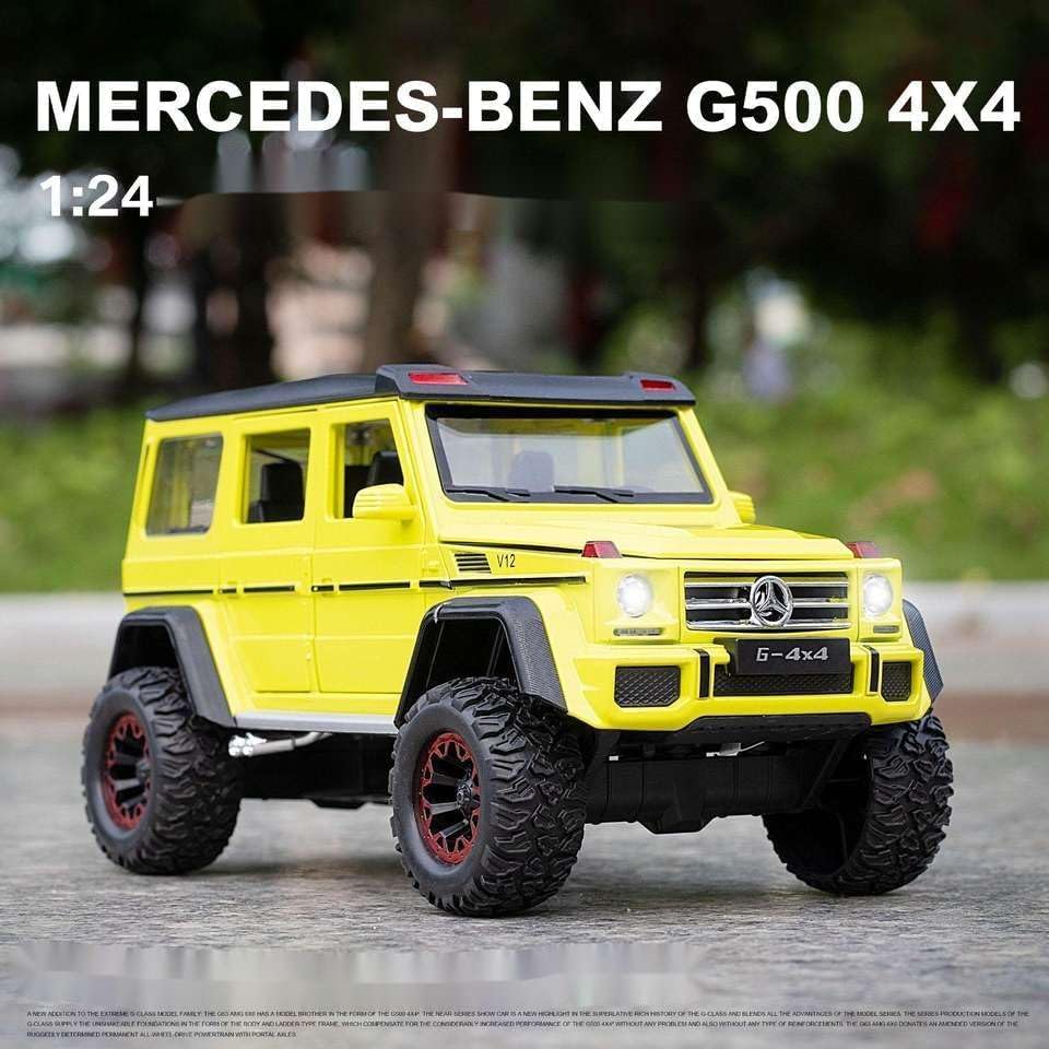 Image of 1:24 Scale Big Size Mercedes Benz AMG G500 Toy Car | Metal Pullback Diecast Car for Kids with Openable Doors, Sound, Light Effects, White