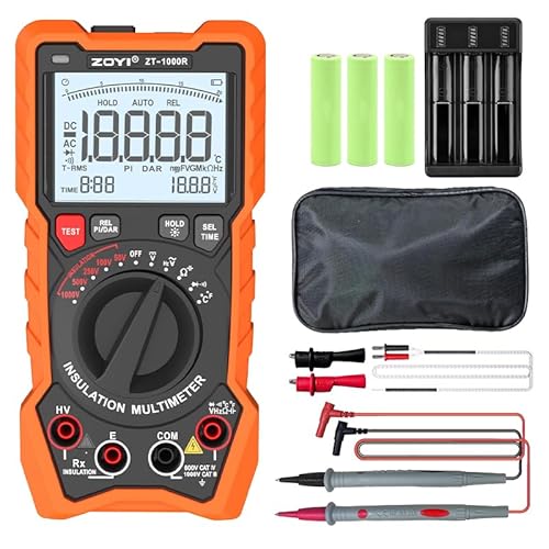 ZOYI ZT-1000R 2-in-1 Megohmmeter 1000V with DAR & Digital Multimeter, Insulation Resistance up to