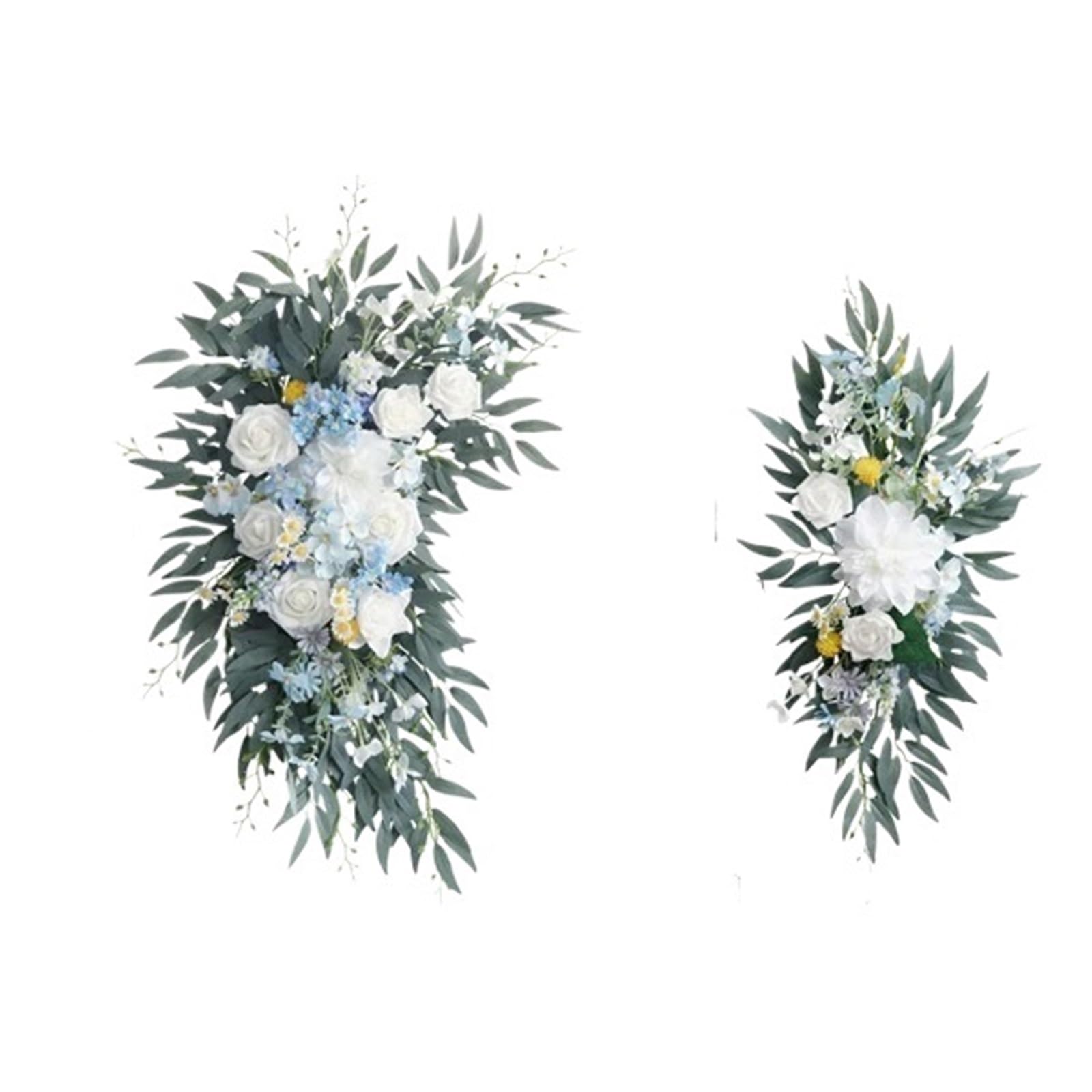 MOHUIED Artificial Floral Swags Wedding Arch Flowers And Drape Kit Blue Artificial Floral Swags For DIY Boho Arbor Backdrop Ceremony Decoration for Ceremony Backdrop, Fireplace and Door Decor(Color5)