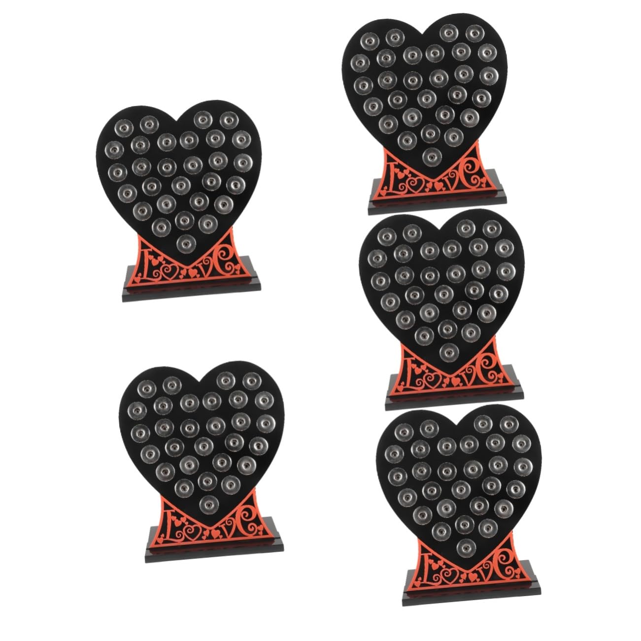 Support de bouton de bijoux Healvian en métal noir pour exposition | 5 pièces