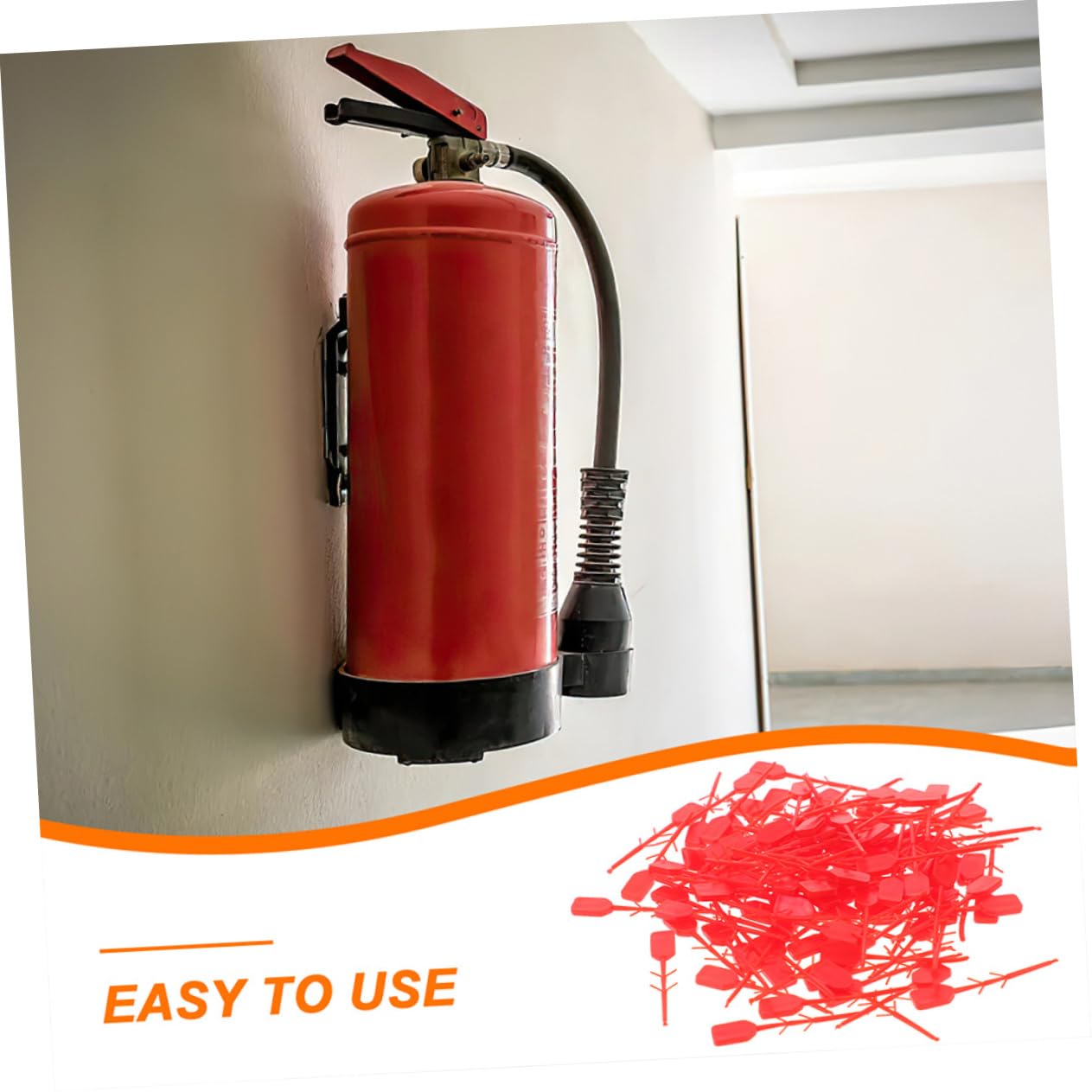 DOITOOL 5sets Fire Extinguisher Security Seal Extinguisher Latch Seal Fire Equipment Pin Replacement Lock Pin Safety Pull Tools 200pcs*5