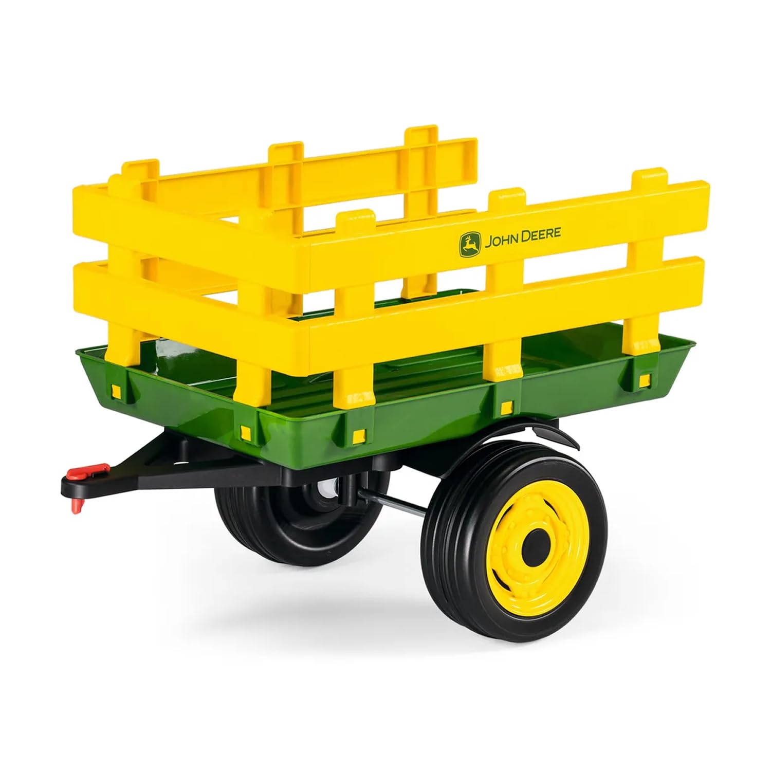 PEG John Deere Stake-Side Trailer, Rimorchio a Due Ruote per Trattore Elettrico Ground Loader, capacità di Carico 10 kg, per Bambini dai 2 Anni