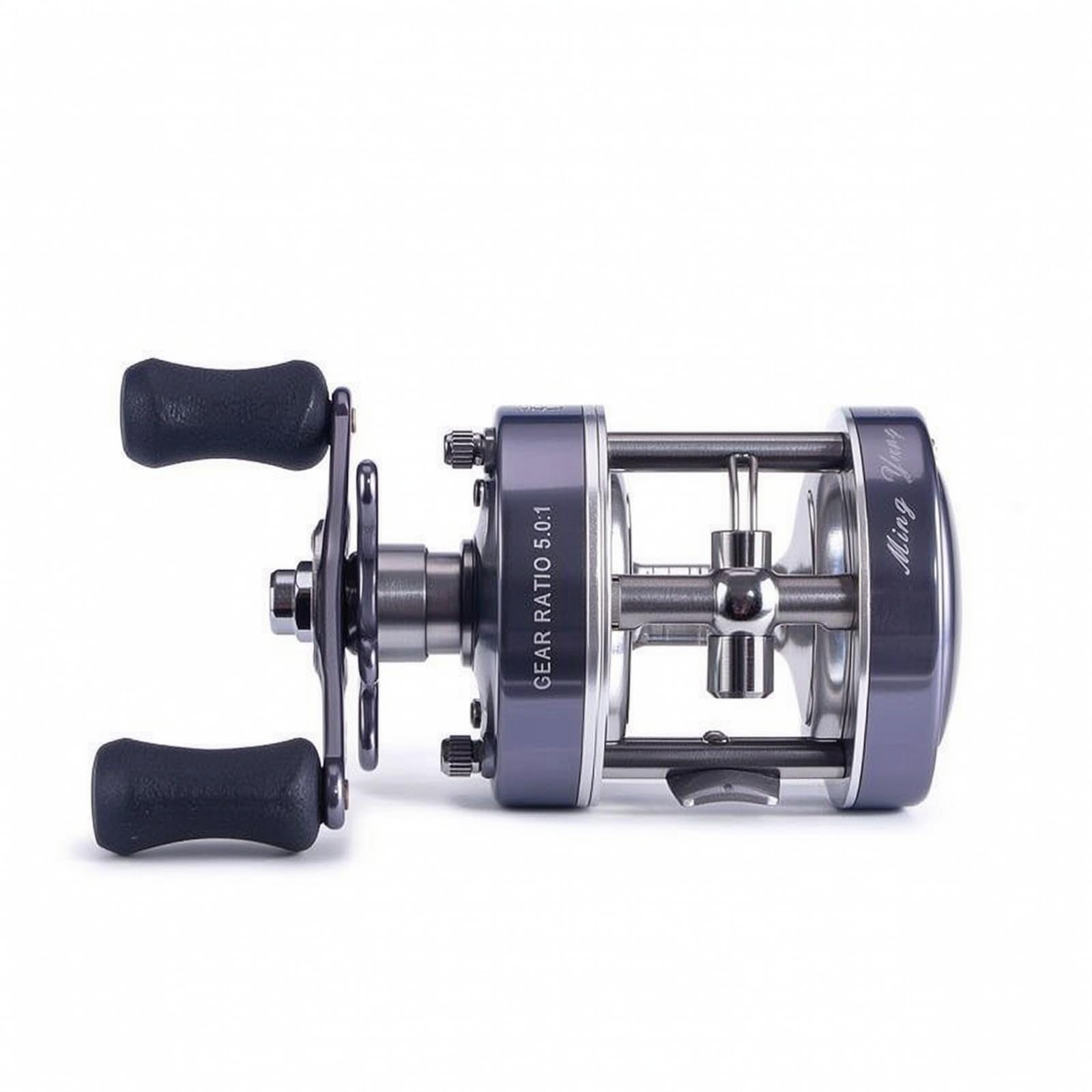 Carrete de Pesca Redondo con Estructura de Metal y Compacto Bobina Visible y Guía de Línea para Control del Hilo Freno Estelar de Ajuste Preciso y
