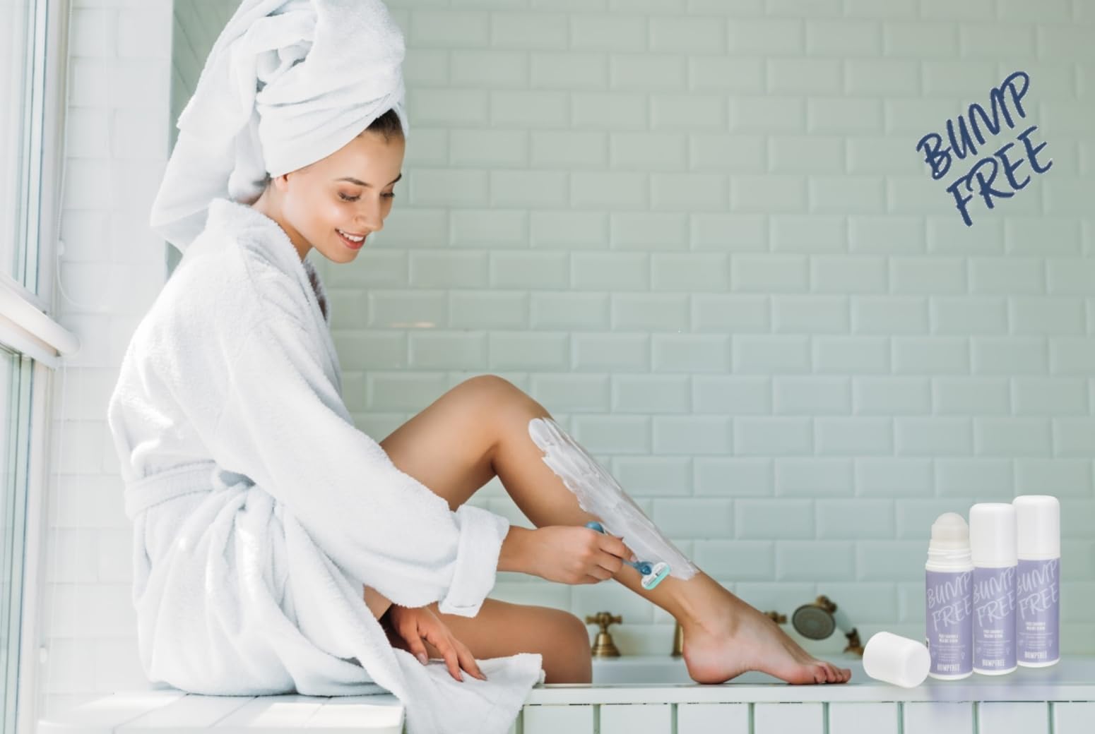 Zestaw 3 sztuk; BumpFree serum przeciw pryszczom po goleniu, wrastającym włosom i oparzeniom po goleniu – pielęgnacja po goleniu dla mężczyzn i kobiet – 90 ml Roll-On