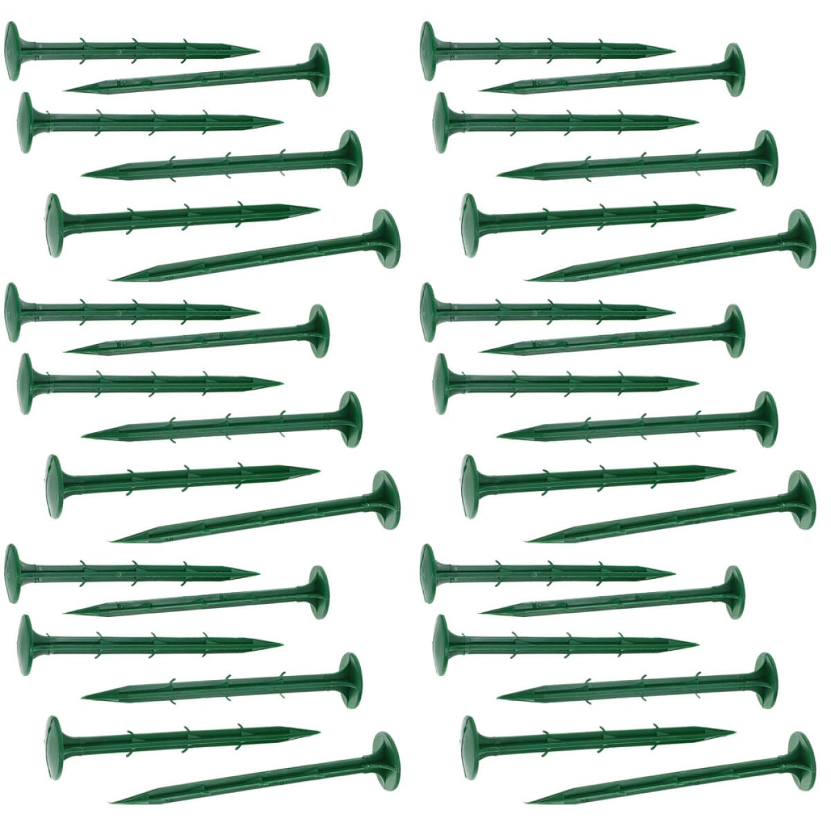 Piquets de Fixation pour Jardin 150 Pièces en Plastique Vert