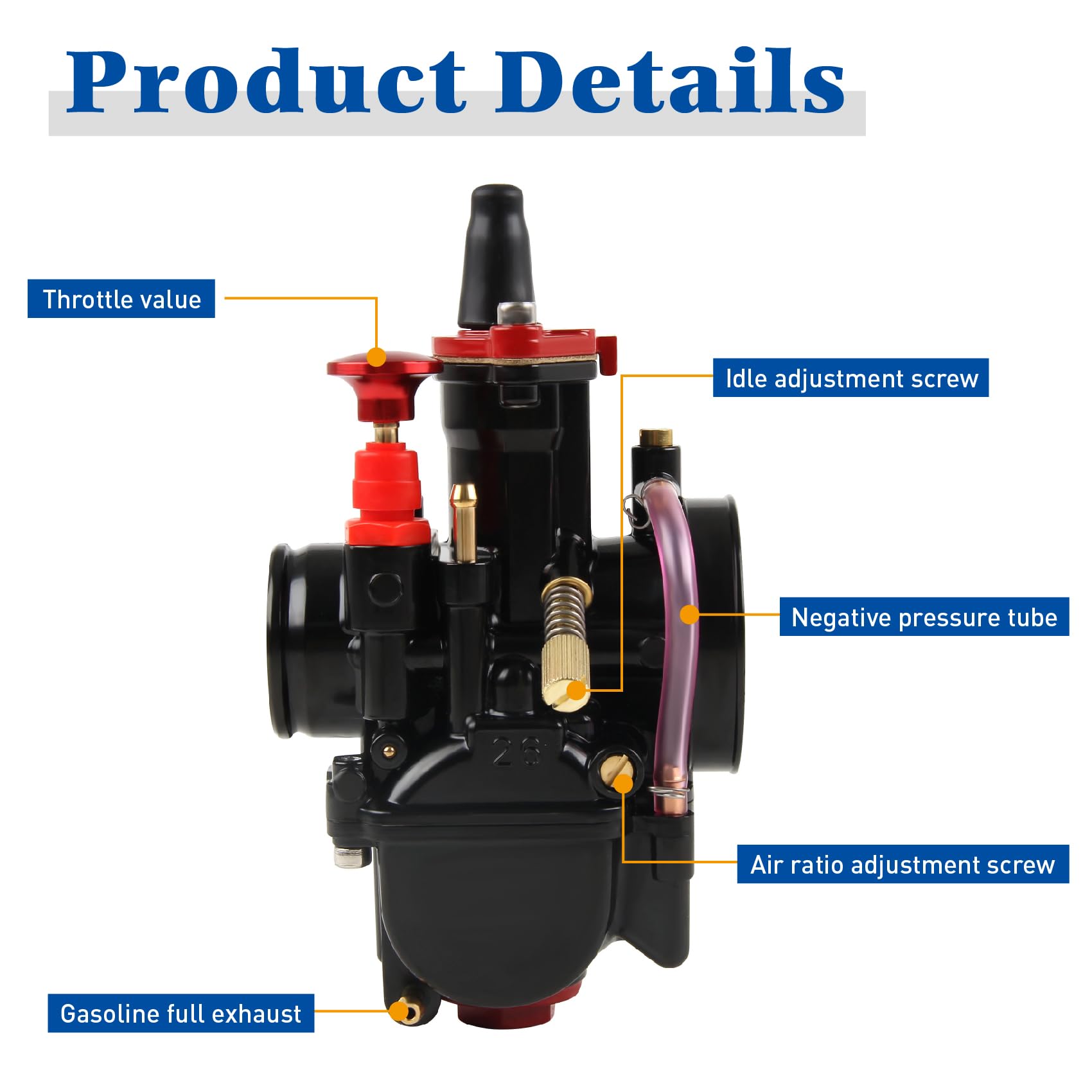 Carburateur De Moto Pour PHBG DS 19 Mm Carburateur De Course Pour Scooter 2 Temps 50