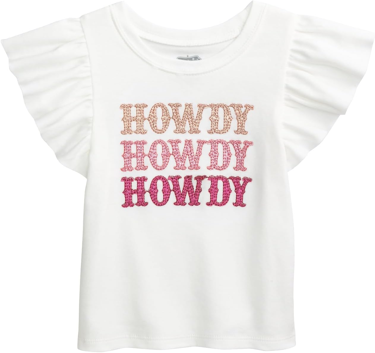 Mud Pie Toddler Girl Western Glitter Tee