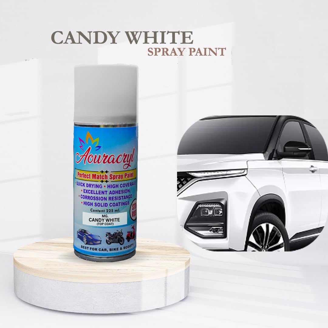 AOURACRYL Spray Paint Candy White-225 ml (RC Colour Name