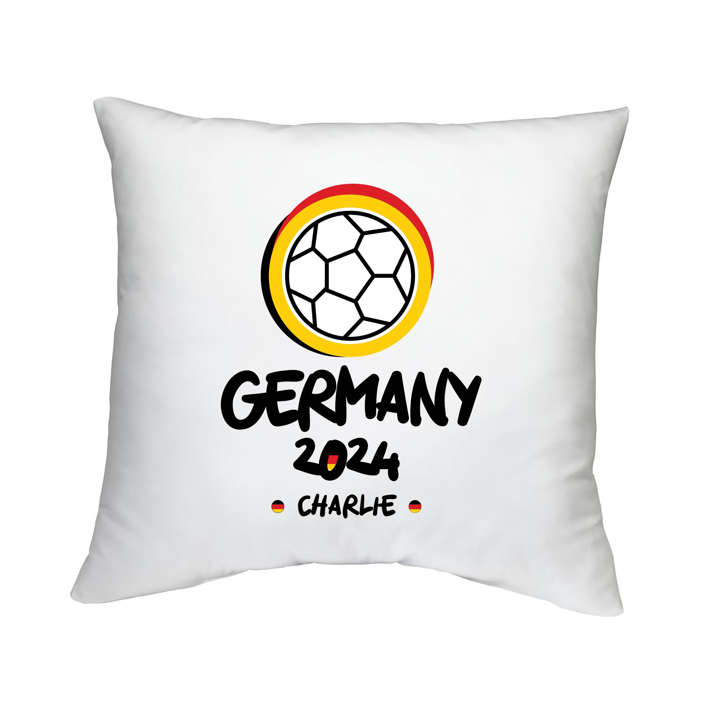Shopagift Personalised Germany 2024 Cushion Cover Football Soccer Supporter Fan Bedroom Lounge Accessory - 40cm x 40cm