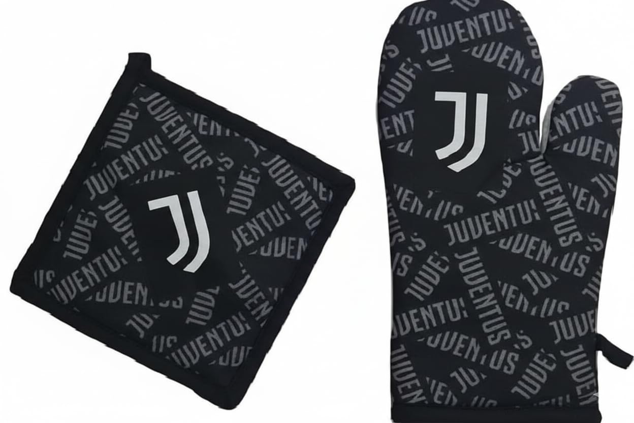 hermet Set presina e Guanto da Cucina Compatibile con Juventus