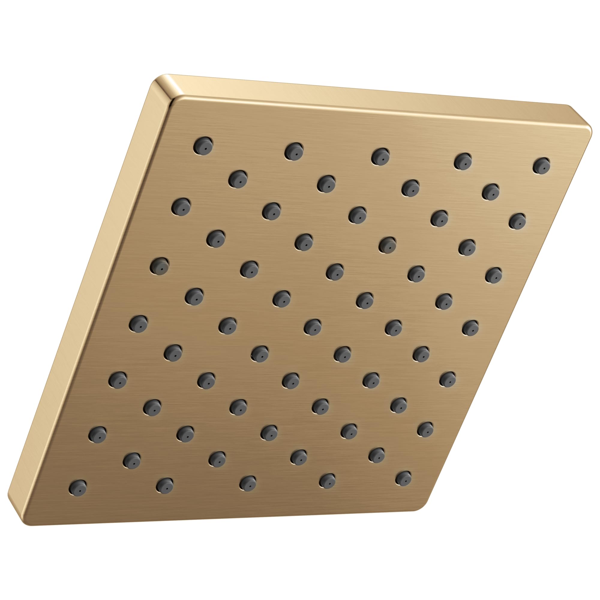 Delta Modern Single Spray Brushed Gold Shower Head, 6 Inch Square Shower Head, 1.75 GPM Flow Rate, Champagne Bronze 52403-CZ