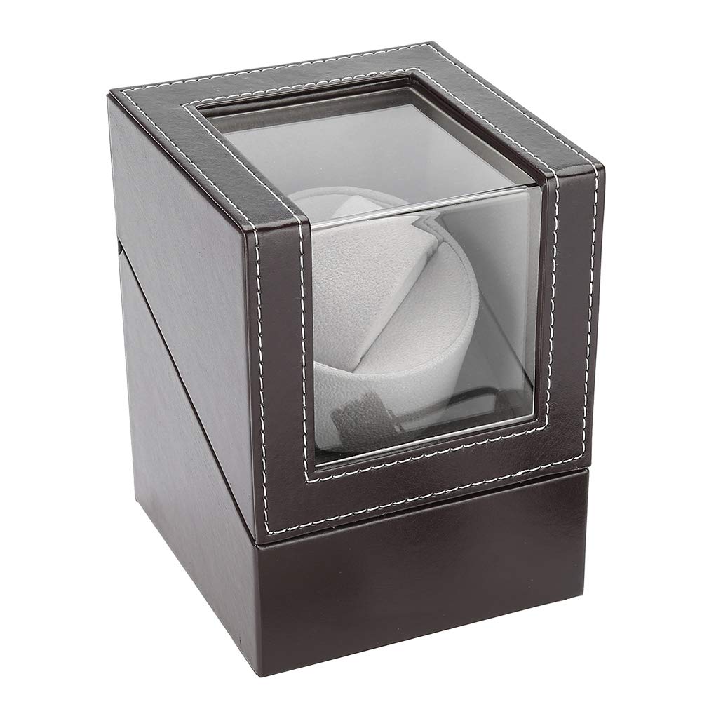 Wakects Remontoir de montre simple - En flanelle - Mécanisme automatique - Moteur en polyuréthane - Avec boîte en polyuréthane étanche à la poussière - 12 x 13 x 16 cm.