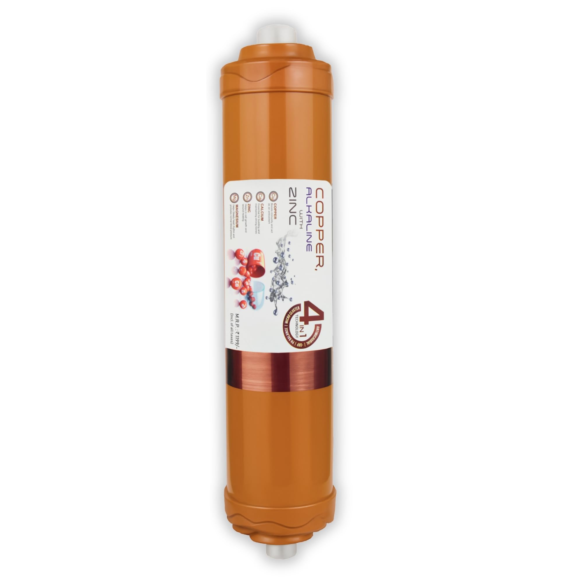 Morwater Copper Alkaline Zinc Filter Cartridge 4 in 1 Inline Water Filter | Mineral Enrichment with Copper, Zinc, Alkaline pH Booster | Universal Fit for RO Systems | 100% Food Grade ABS Plastic-picture-33