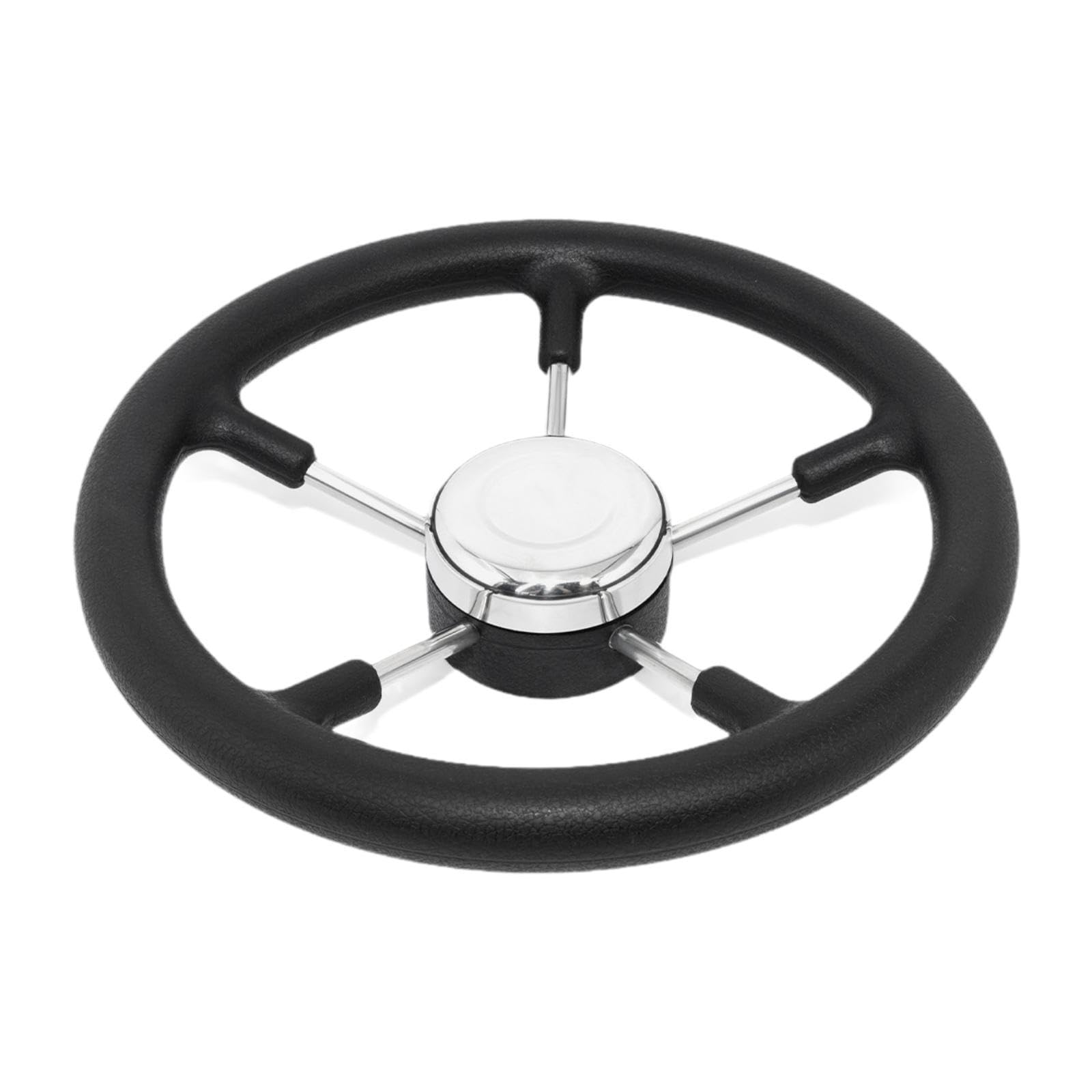 Volante Barca Ergonomico Universale Inox Sterzo Presa Antiscivolo Sistemazione Facile Stabilità Navigazione Adatto a Yacht Imbarcazioni, 32.5 Centimetri