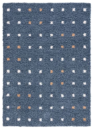 Tapete SAFAVIEH Calico Shag 160x90 cm Azul y Marfil miniatura 2