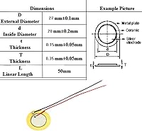 Vista 2 de DZS Elec 15 unids 1.063 in piezoeléctrico transductor de disco de contacto micrófono disparador sensor de sonido con 4 pulgadas cables