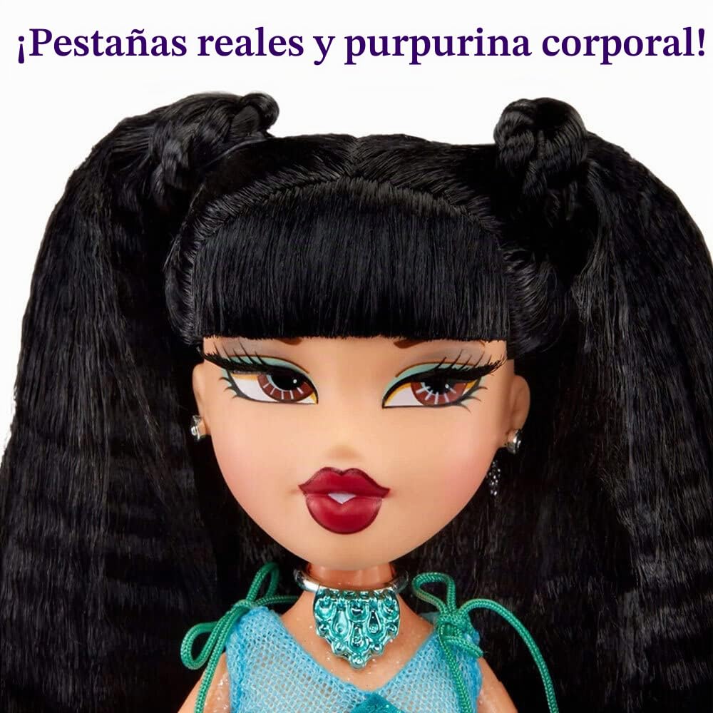 Bratz Muñeca de Moda edición Especial 21º cumpleaños - Jade - Incluye 2 Vestidos, 2 Pares de Zapatos, Bolso y Accesorios - Reedición para coleccionar - Edad: 4+ años