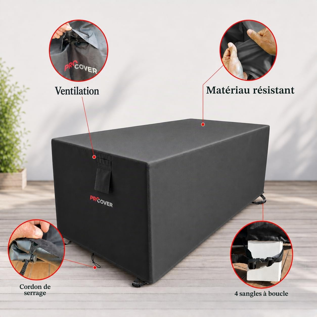 Housse Premium pour mobilier extérieur: Tissu résistant et étanche avec revêtement PVC. Épais, Durable, idéal pour Table, Salon de Jardin, Meubles, terrasse. Bâche de Protection 160x95x70cm