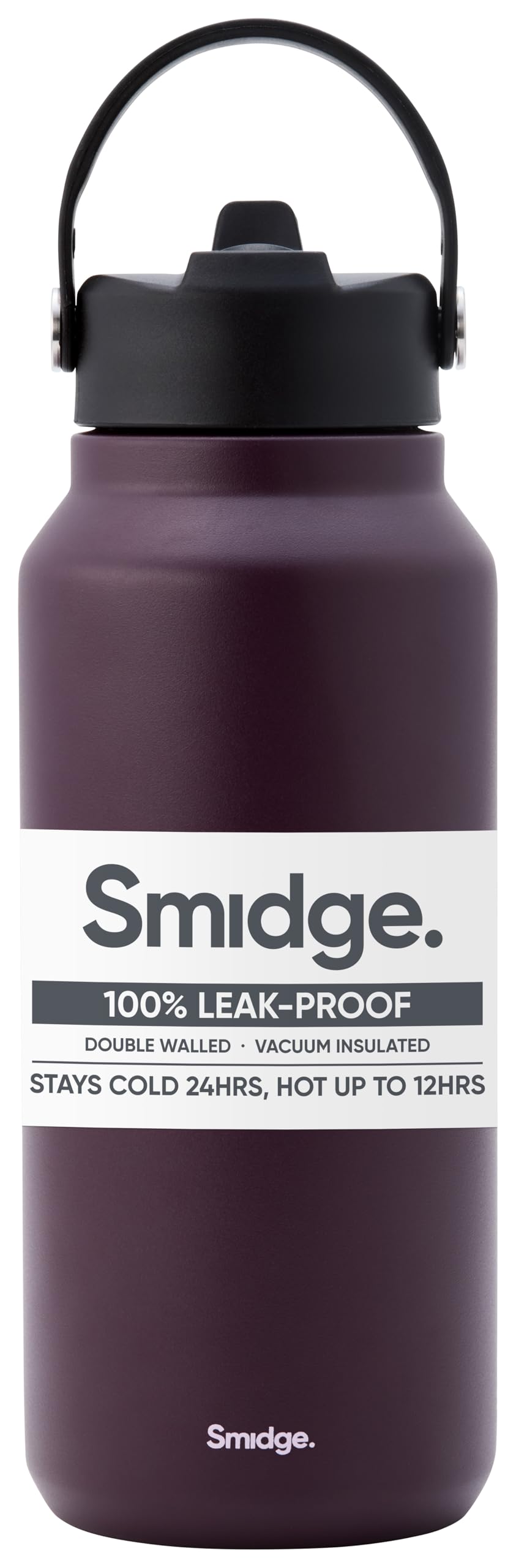 Smidge Autumn Berry Reusable Water Bottle 900Ml – Insulated Stainless Steel Flask With Sipping Lid For Hot & Cold Drinks, Leakproof & Bpa-Free, No Metallic Taste