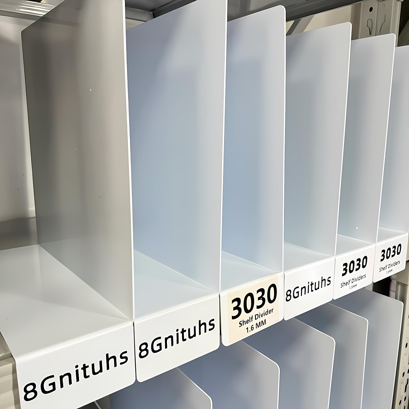 Vici 50 divisori per mensole da 30 cm x 30 cm, 1,6 mm, per magazzini, etichette per scaffali, separatori di carta per stanze artigianali, magazzini, divisori in plastica per scaffali, organizer per