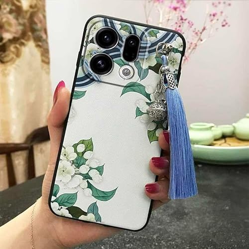 Phone Case Compatible with OPPO Find X9, Dirt-resistant Bell Anti-dust Shockproof Anti-knock Back Cover Waterproof Tassel Durabl