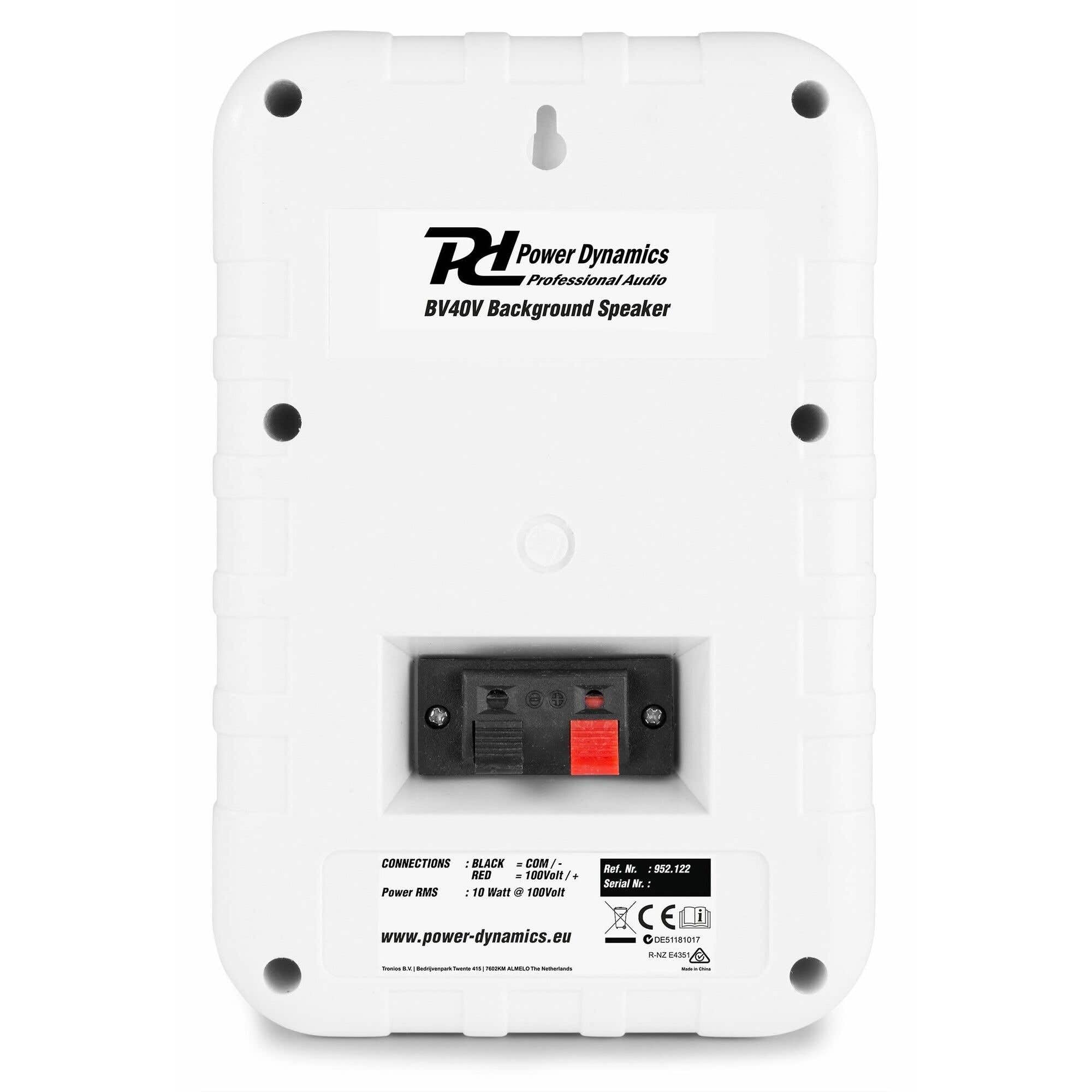 Power Dynamics BV40 - Altavoz de Pared 3 vías 8 Ohm Color Blanco línea 100V