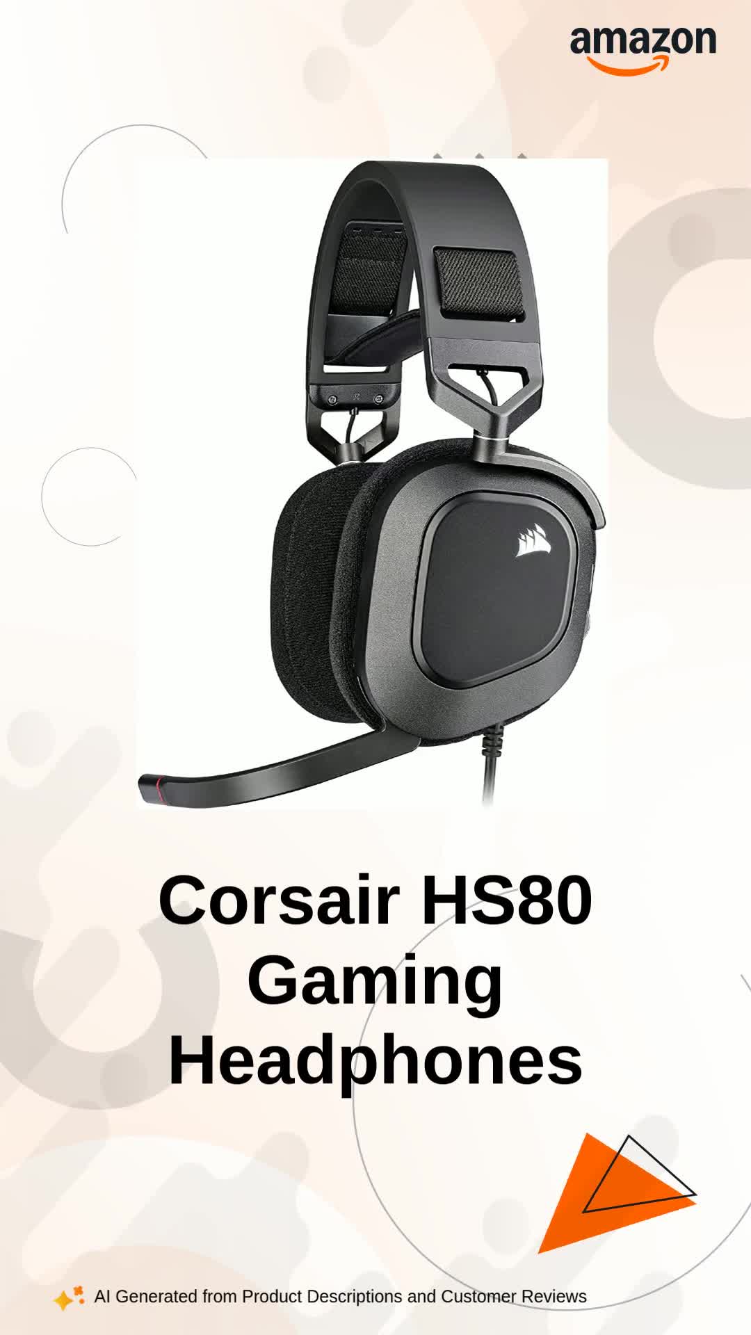 Corsair HS80 RGB Wired USB Premium Gaming On Ear Headphones with