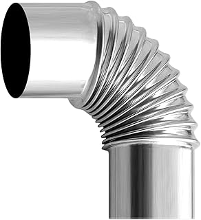 Stove Pipe Stainless Steel 90° Elbow Pipe Hot-dip Aluminised Steel Stove Pipe Elbow Flue Pipe For Stoves, Stainless Elbow Chimney Pipe 2.36in Camping Stove Accessory Camping Tent Chimney Pipe