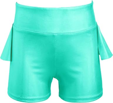 Gymnastic Metallic Ruffle Hem Shorts 